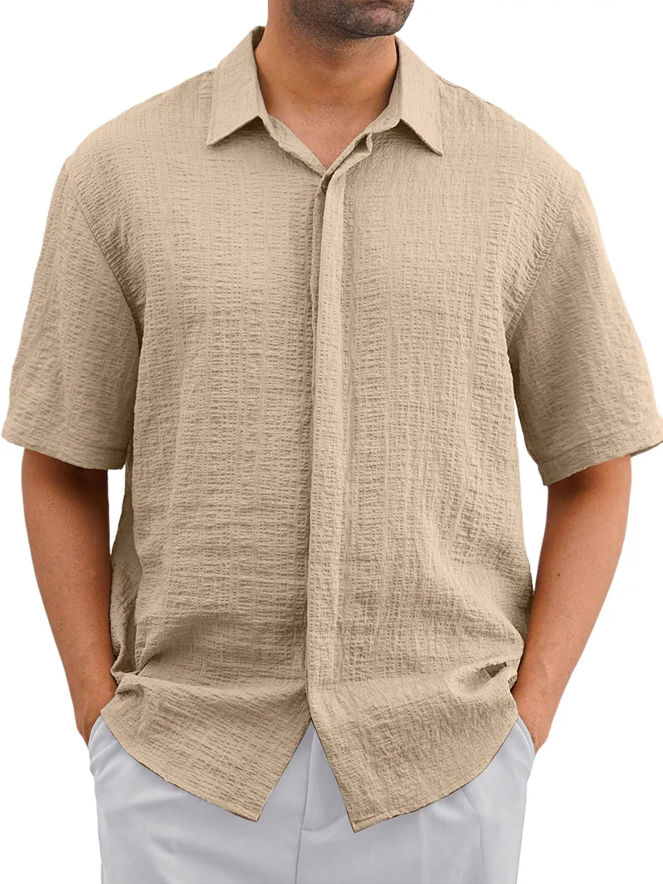 Everyday Layered Short Sleeve Button Front Shirt