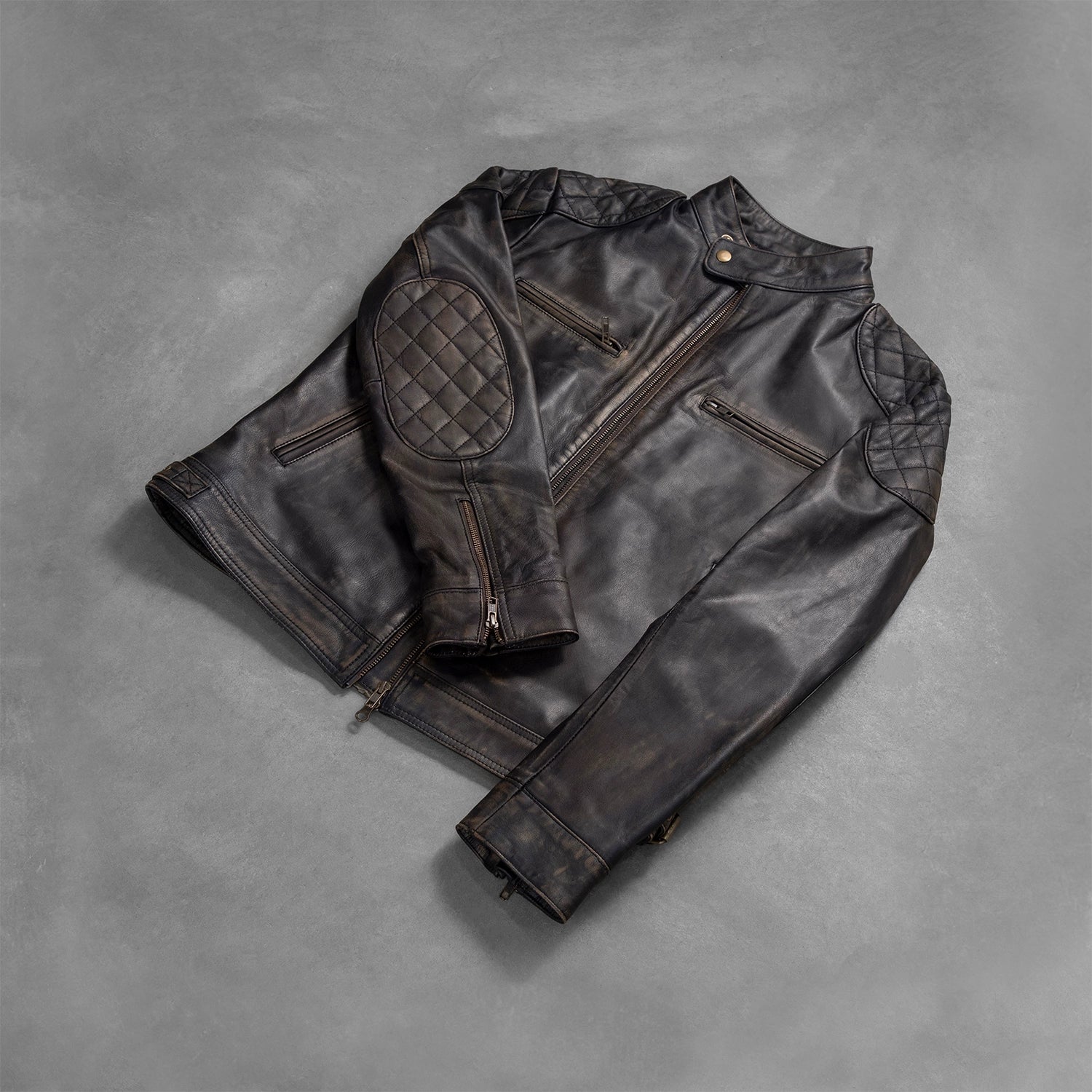 Men's Classic Leather Distressed Jacket