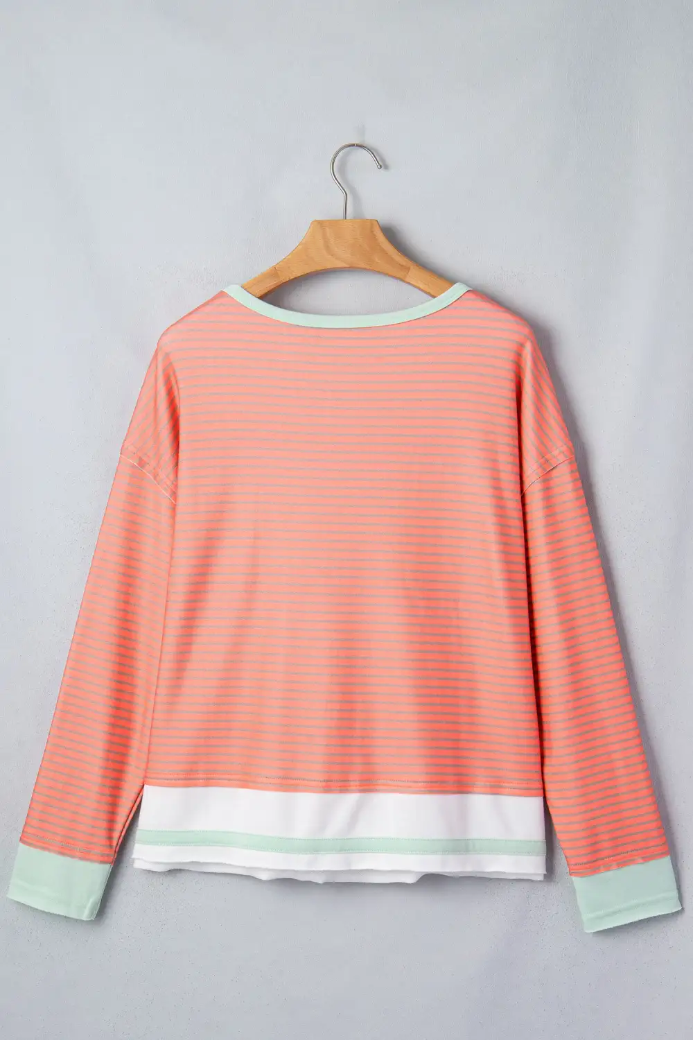 Striped Colorblock Long Sleeve Women's Top