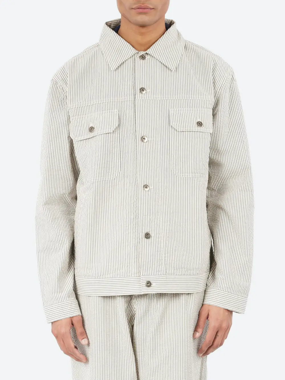 Men's Button Front Chest Pocket Trucker Jacket