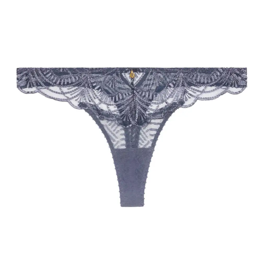 Women's Seamless Embroidery Cutout Detail Tanga Panty