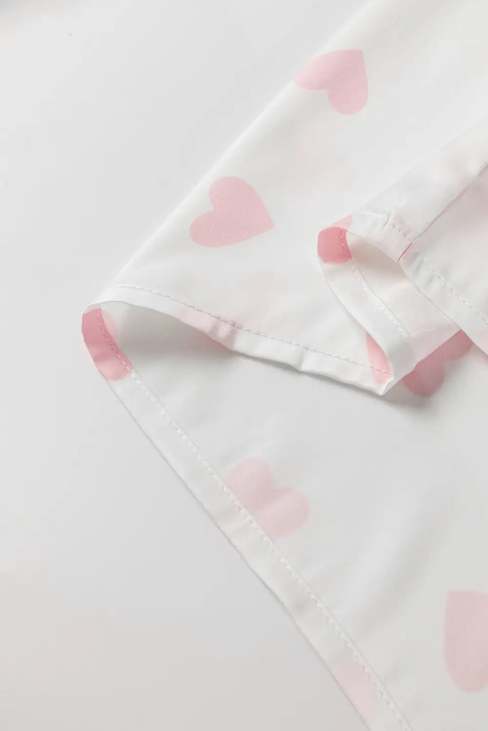 Heart Print Drop Shoulder Puff Sleeve Shirt