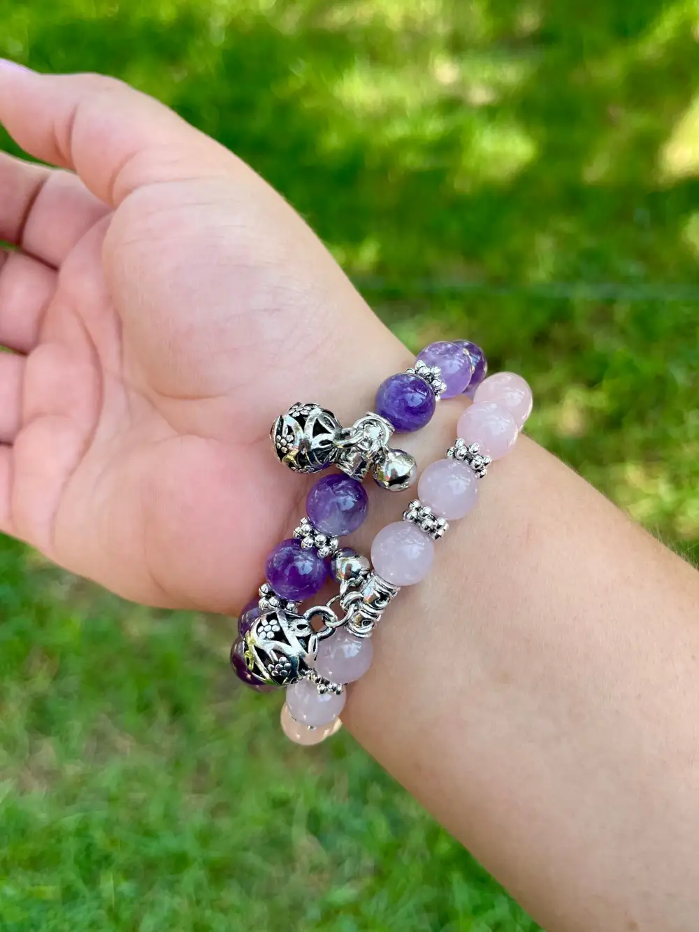 Gemstone Bell Charm Bracelet