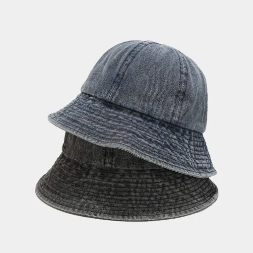 Refined Denim Round Beret Hat
