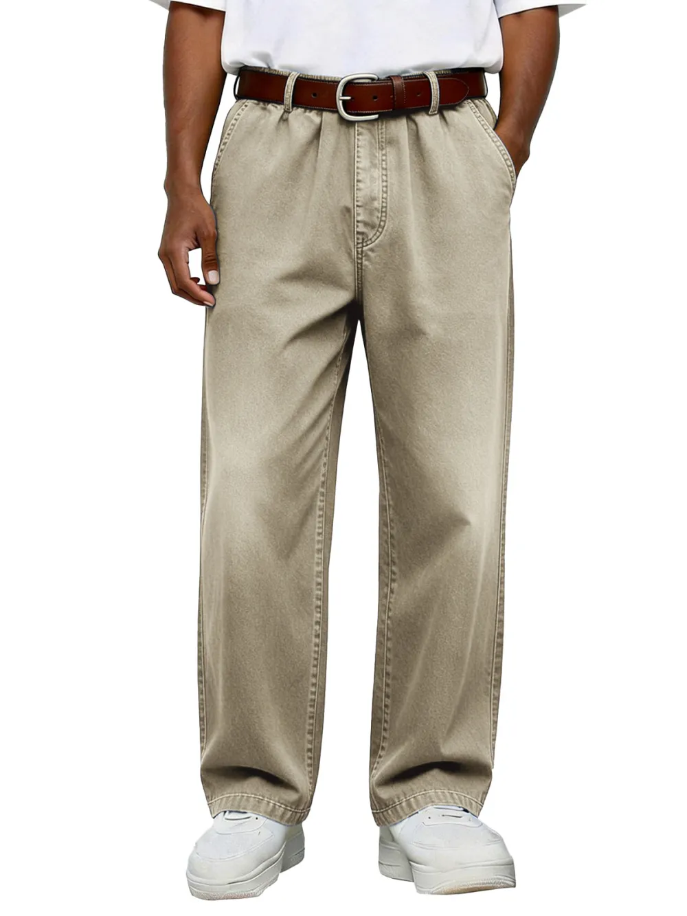 Textured Relaxed Fit Trousers