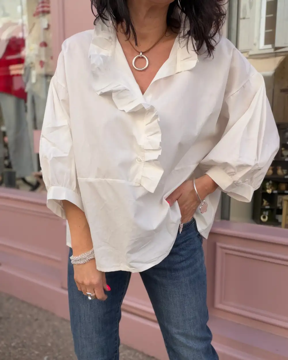 Contemporary Cotton Relaxed-Fit Blouse