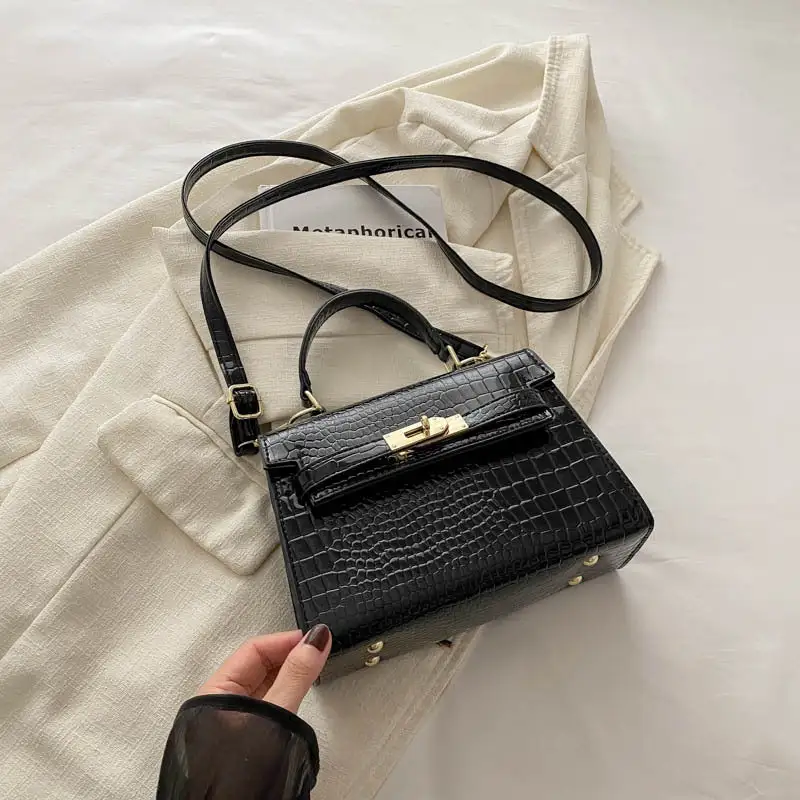 Foldover Compact Square Crossbody Bag