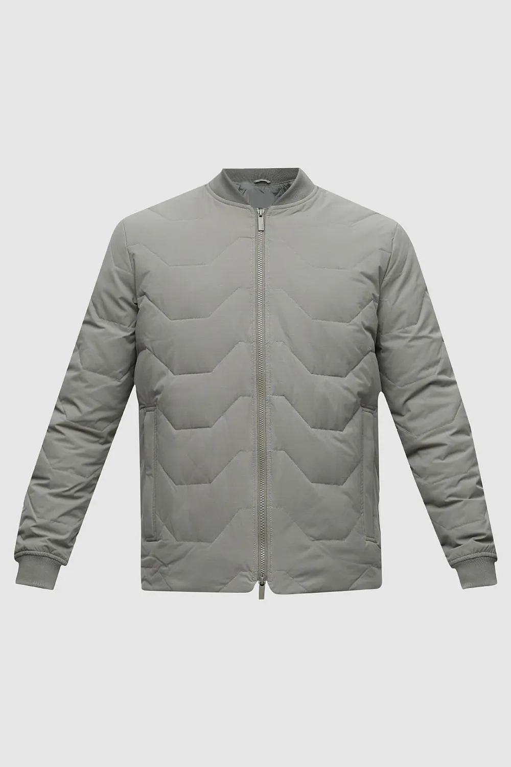 Black Quilted Redown Bomber Jacket