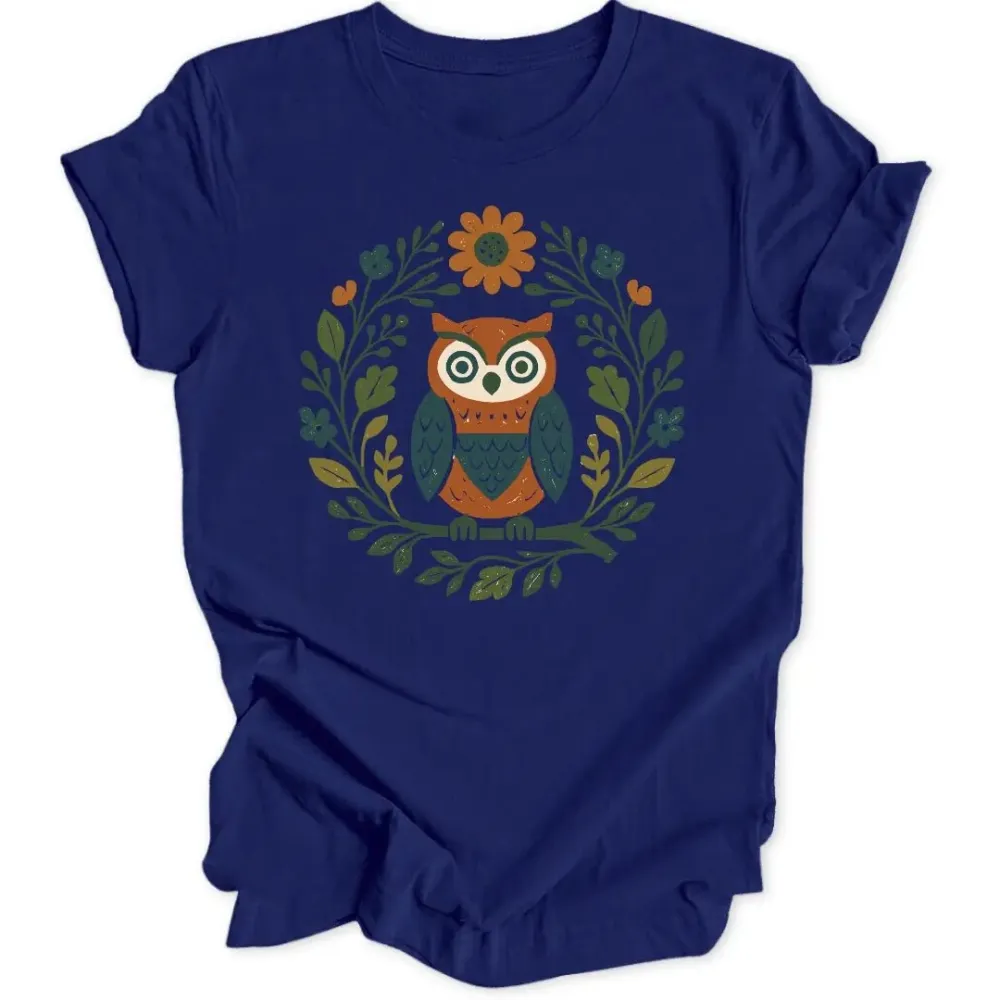 Owl wreath unisex T-shirt