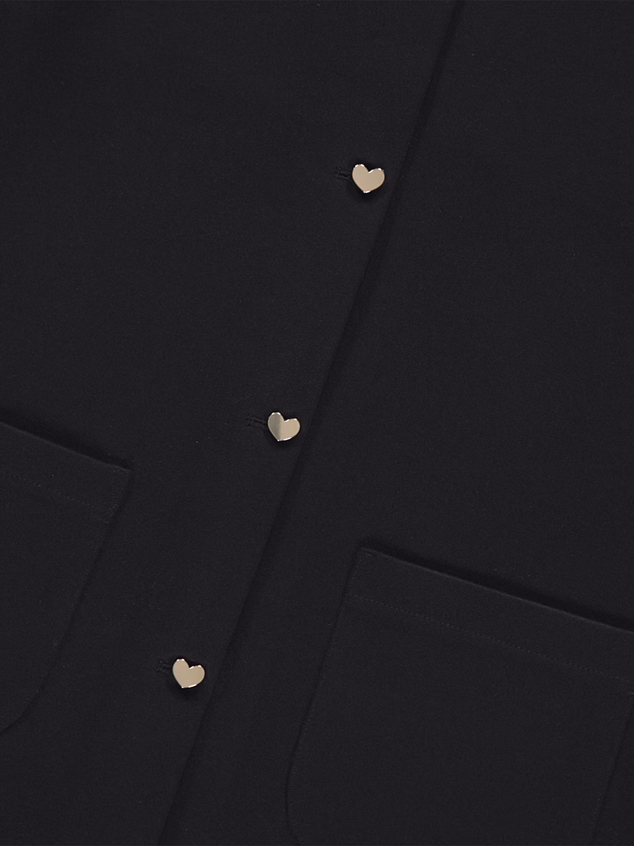 Black Heart Button Pinafore detail 1