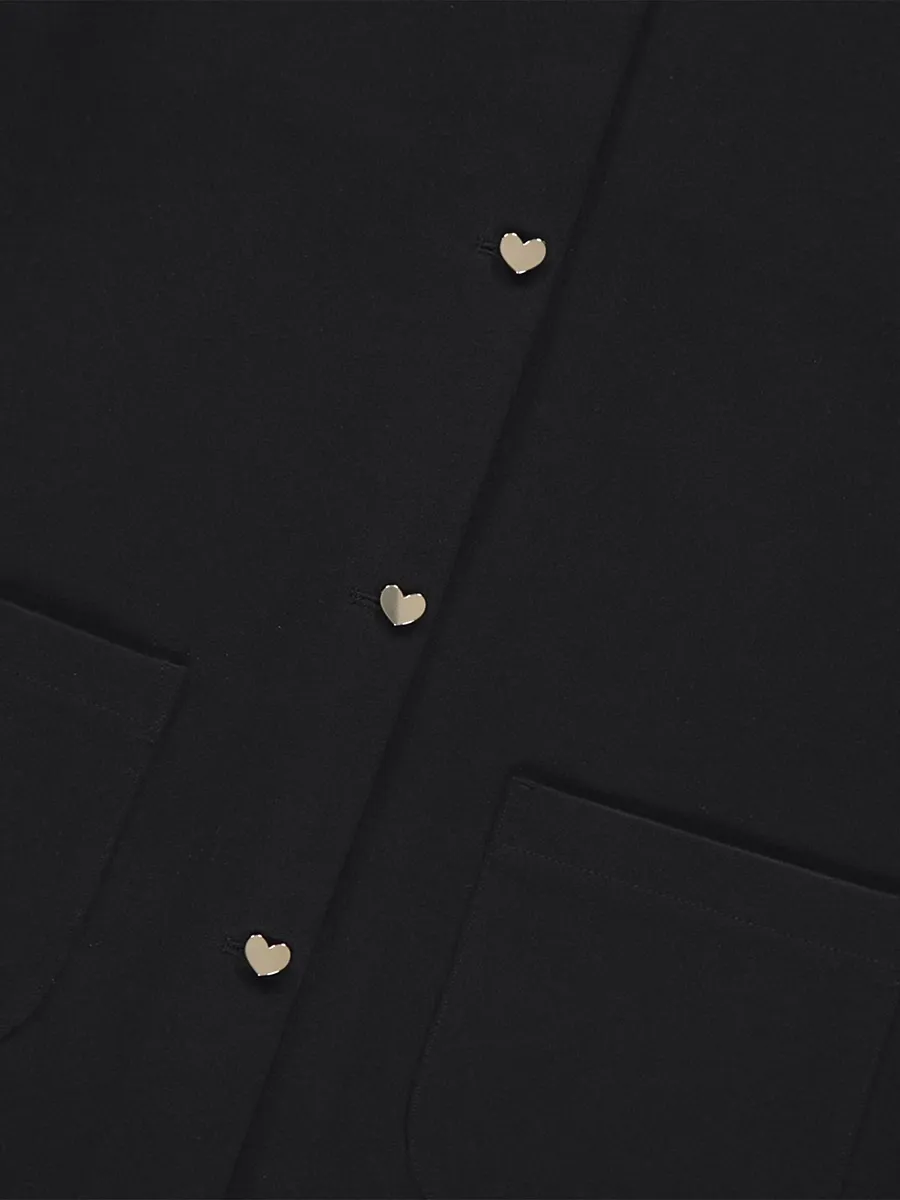 Black Heart Button Pinafore