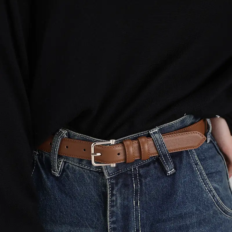 Simple Buckle Leather Belt