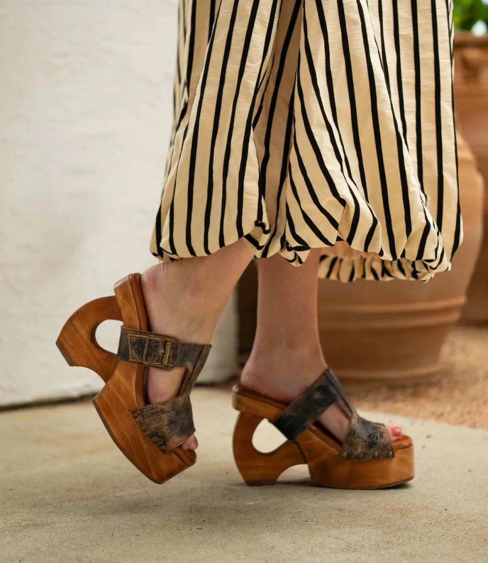 Peep-Toe Buckled Statement Heels