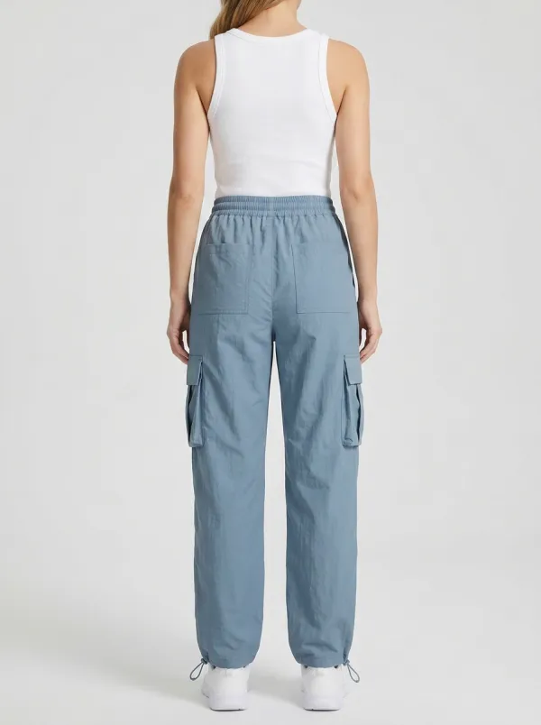 Drawstring Elastic-Waist Breathable Casual Breathable Cargo Pants
