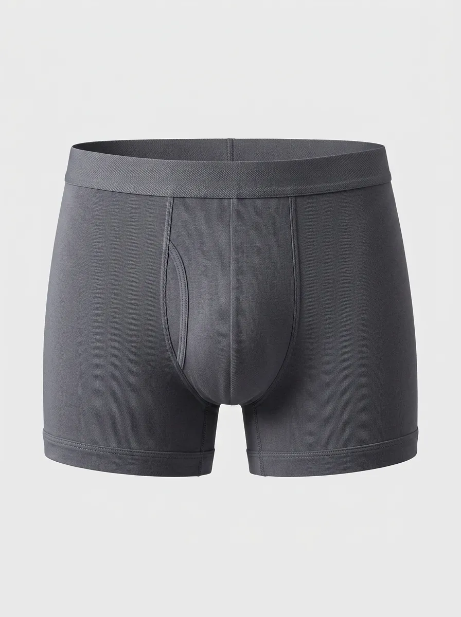 Men's Solid Charcoal Grey Comfortable Boxer Briefs