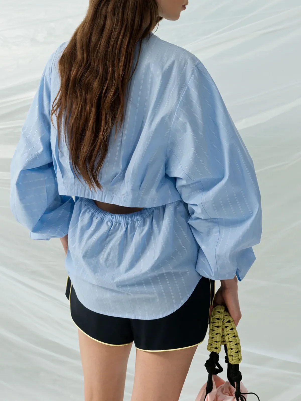 Classic Modern Striped Stand Collar Shirt
