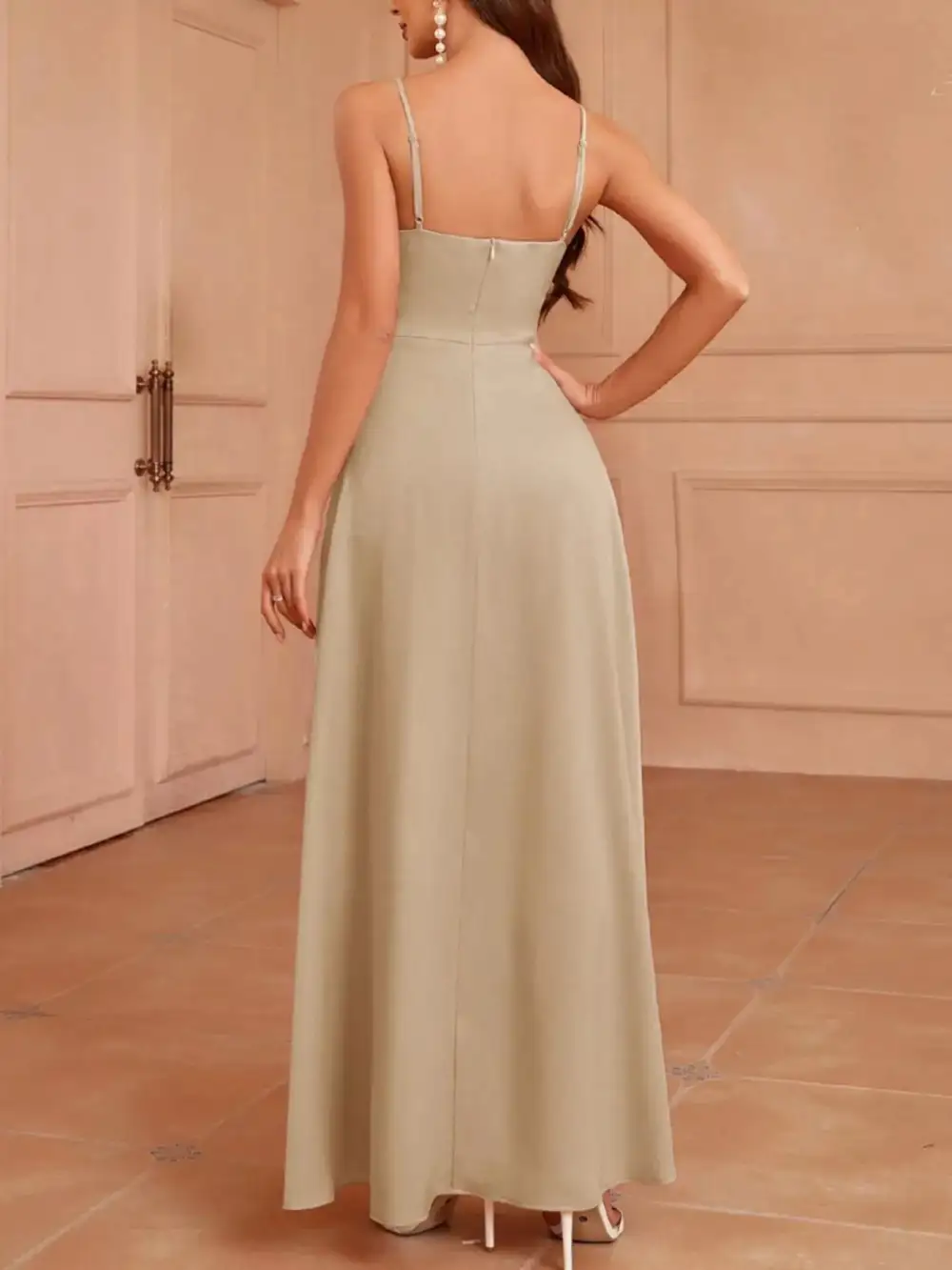 Classic Slit Spaghetti Strap Maxi Dress