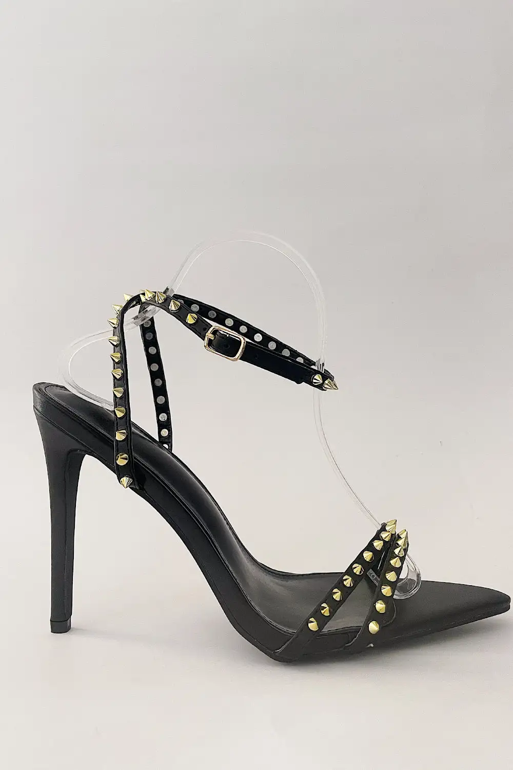 Faux Leather Studded Detail Strappy