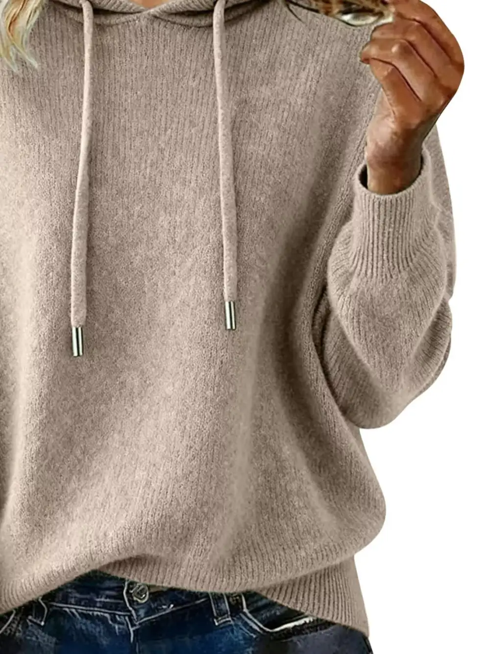 Modern Drawstring Long Sleeve Sweater