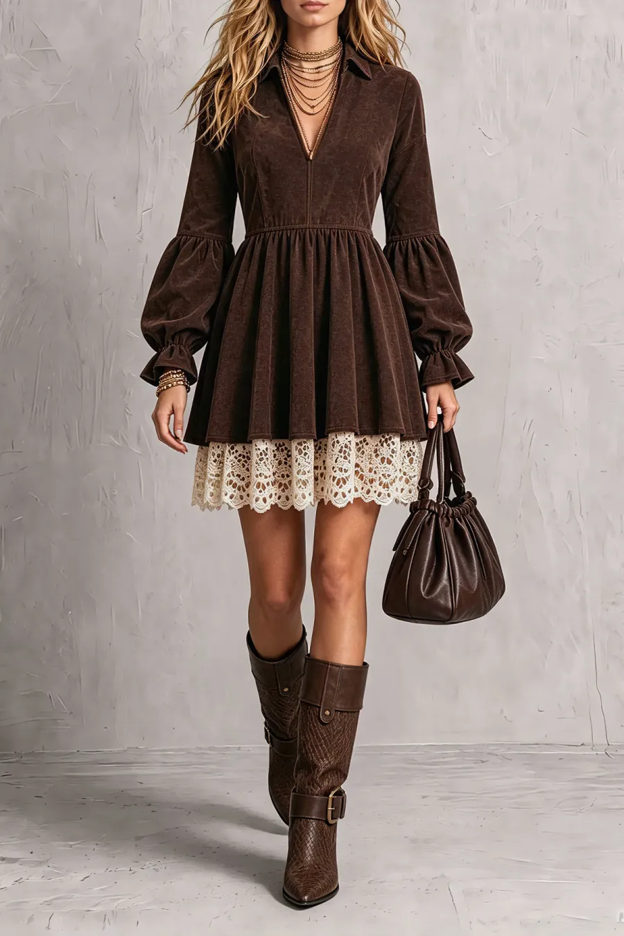 Modern Lace Mini Dress