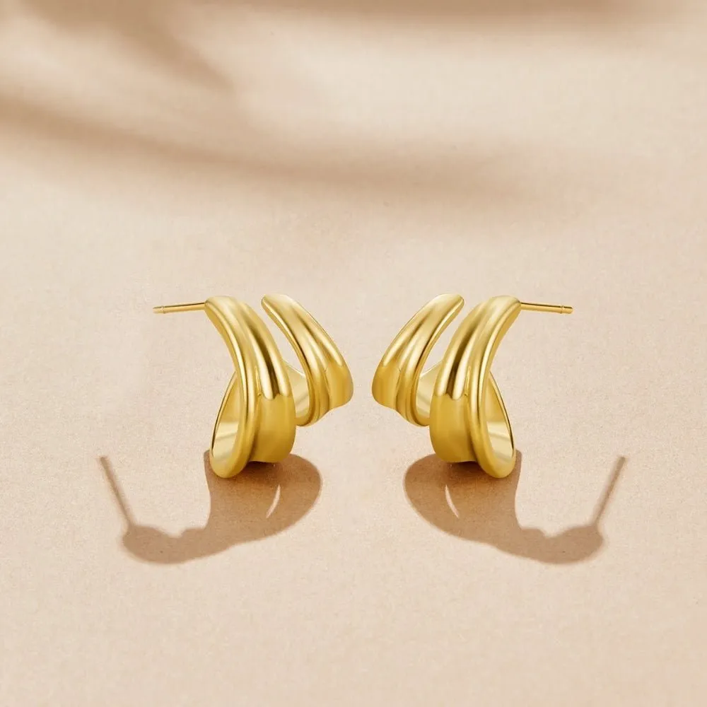 Compact Twisted Hoop Earrings