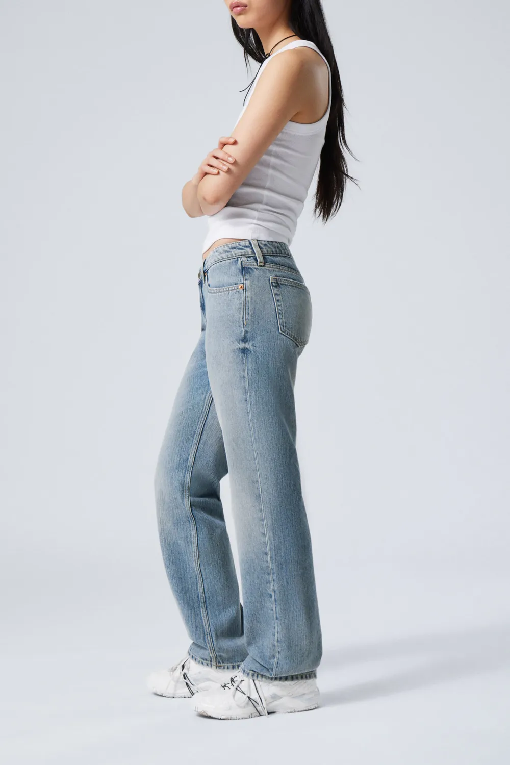 Straight Leg Jeans With Pockets