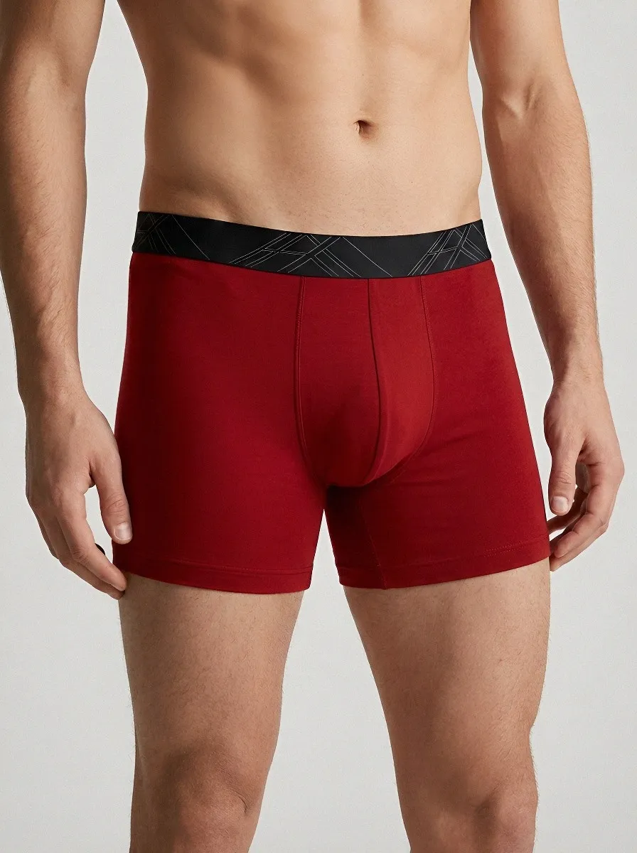 Men's Mixed Color Minimalist Geometric Waistband 3-Pack Boxer Briefs