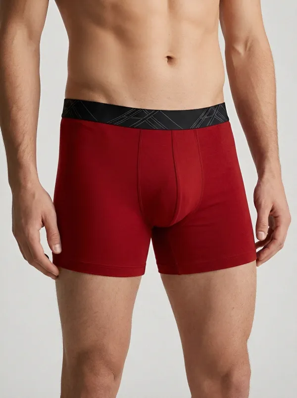 Men's Mixed Color Minimalist Geometric Waistband 3-Pack Boxer Briefs