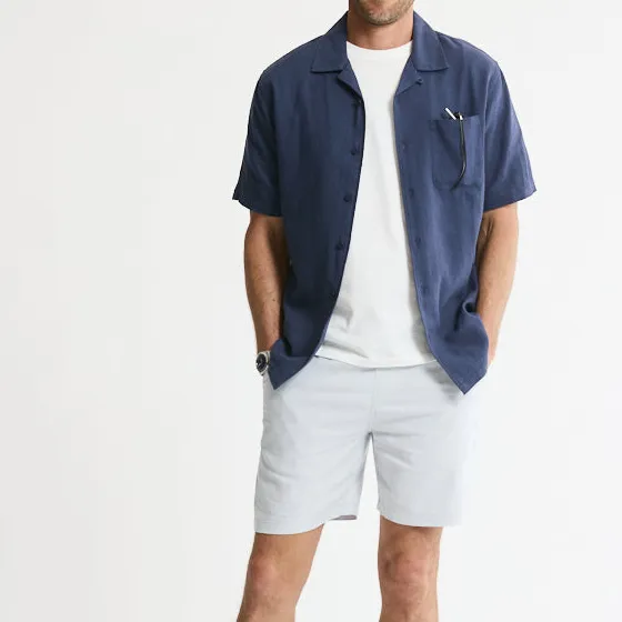Linen Blend Short Sleeve Camp Shirt