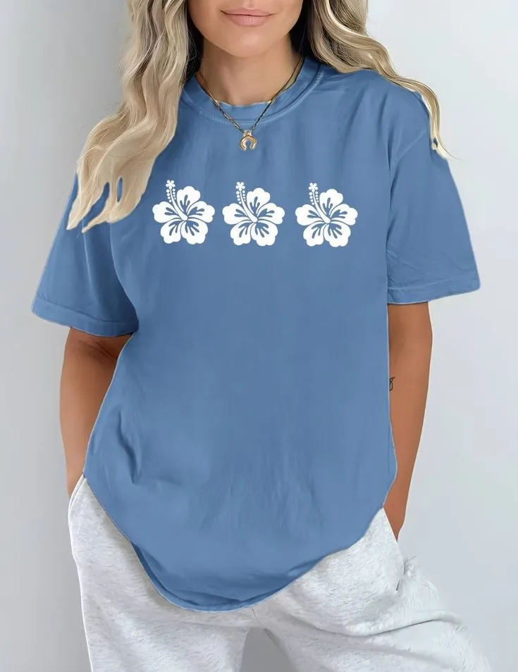 Hibiscus Bloom Cotton Tee