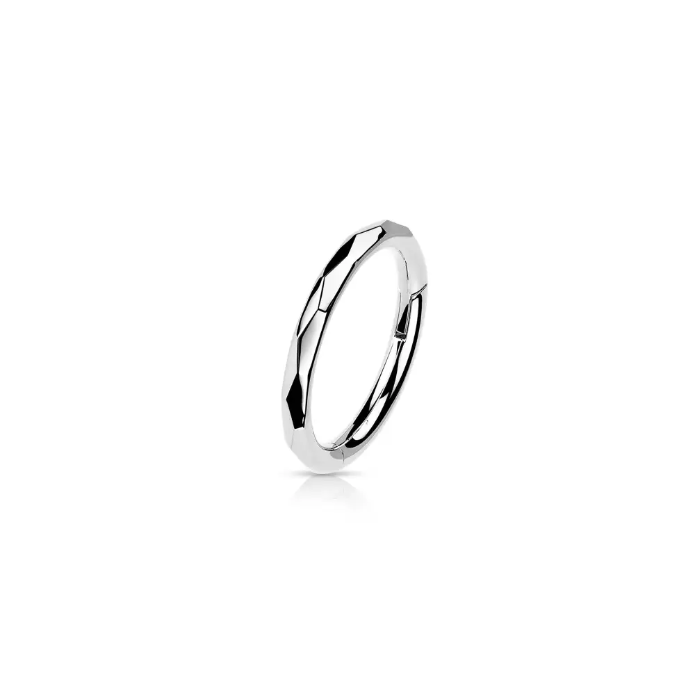 Titanium Crystal Clicker Hoop Ring