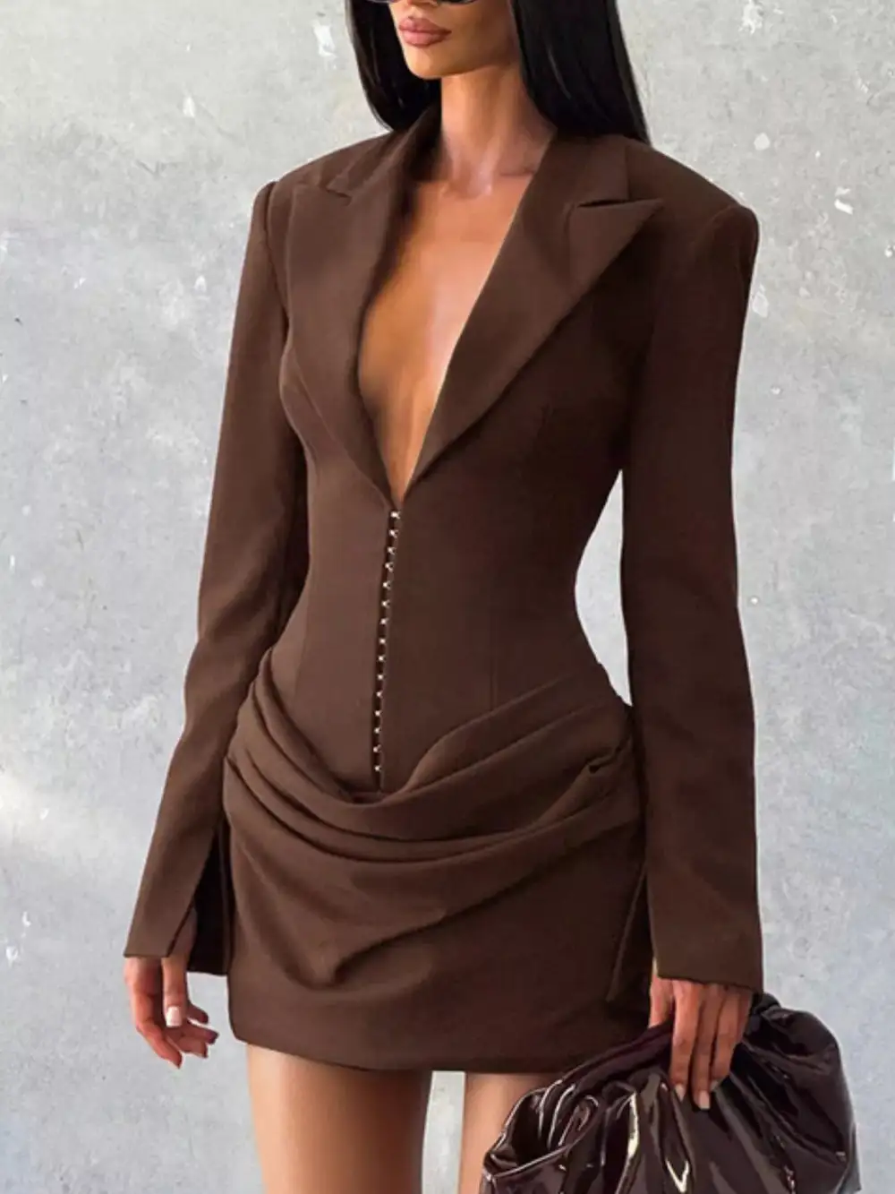 Full Size Blazer- Sleeve Mini Dress Plus Size