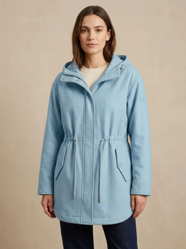Hooded Drawstring Waist Jacket