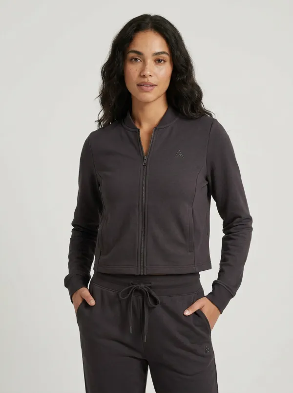 Women's Casual Sporty Beige Zip-up Jacket Jogger Set