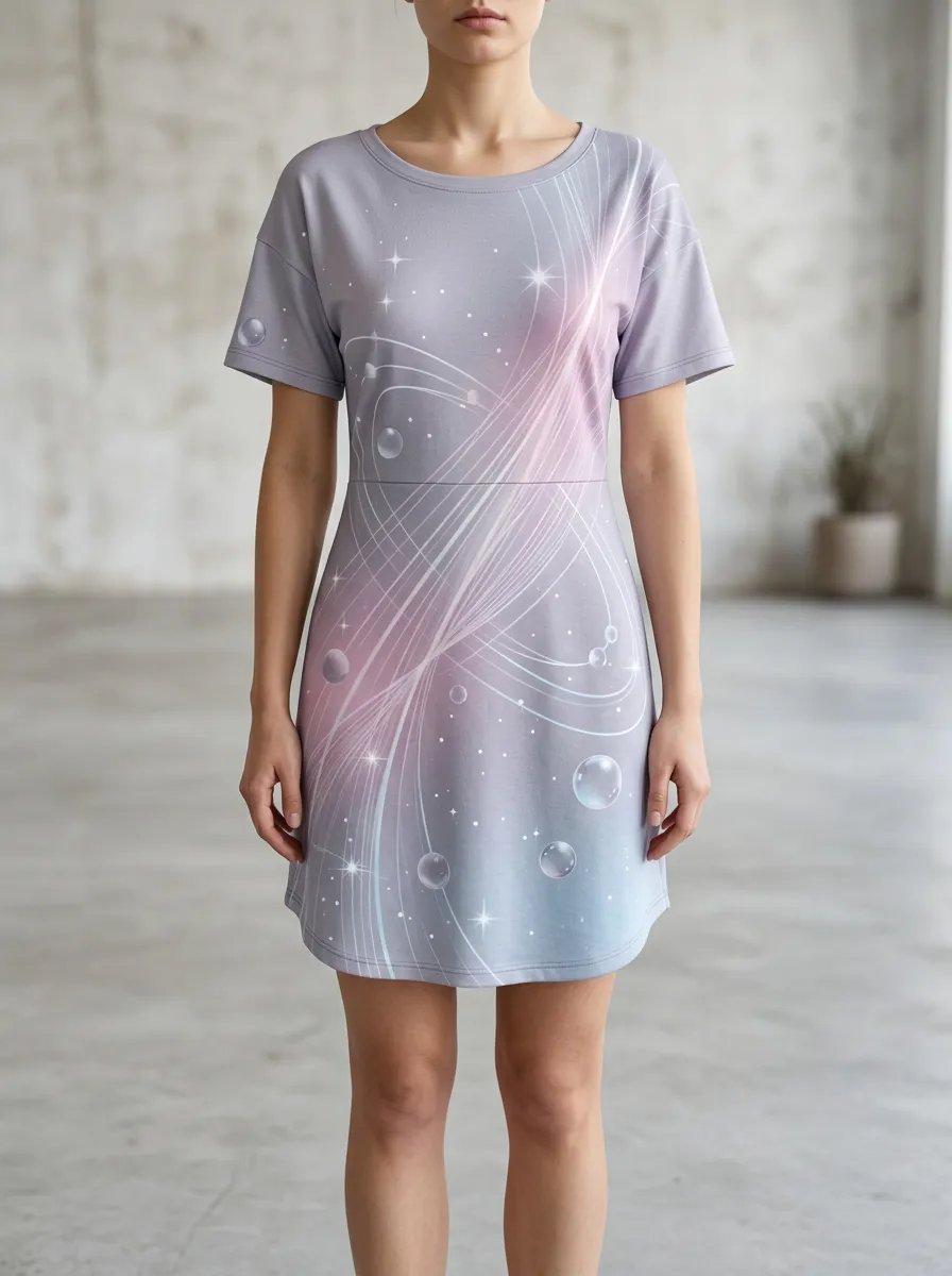 Women's Abstract Galaxy Bubble Printed Dress