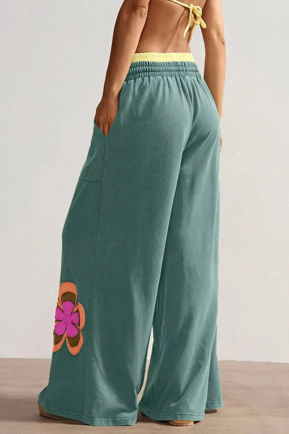 Patchwork Wide Leg Pants
