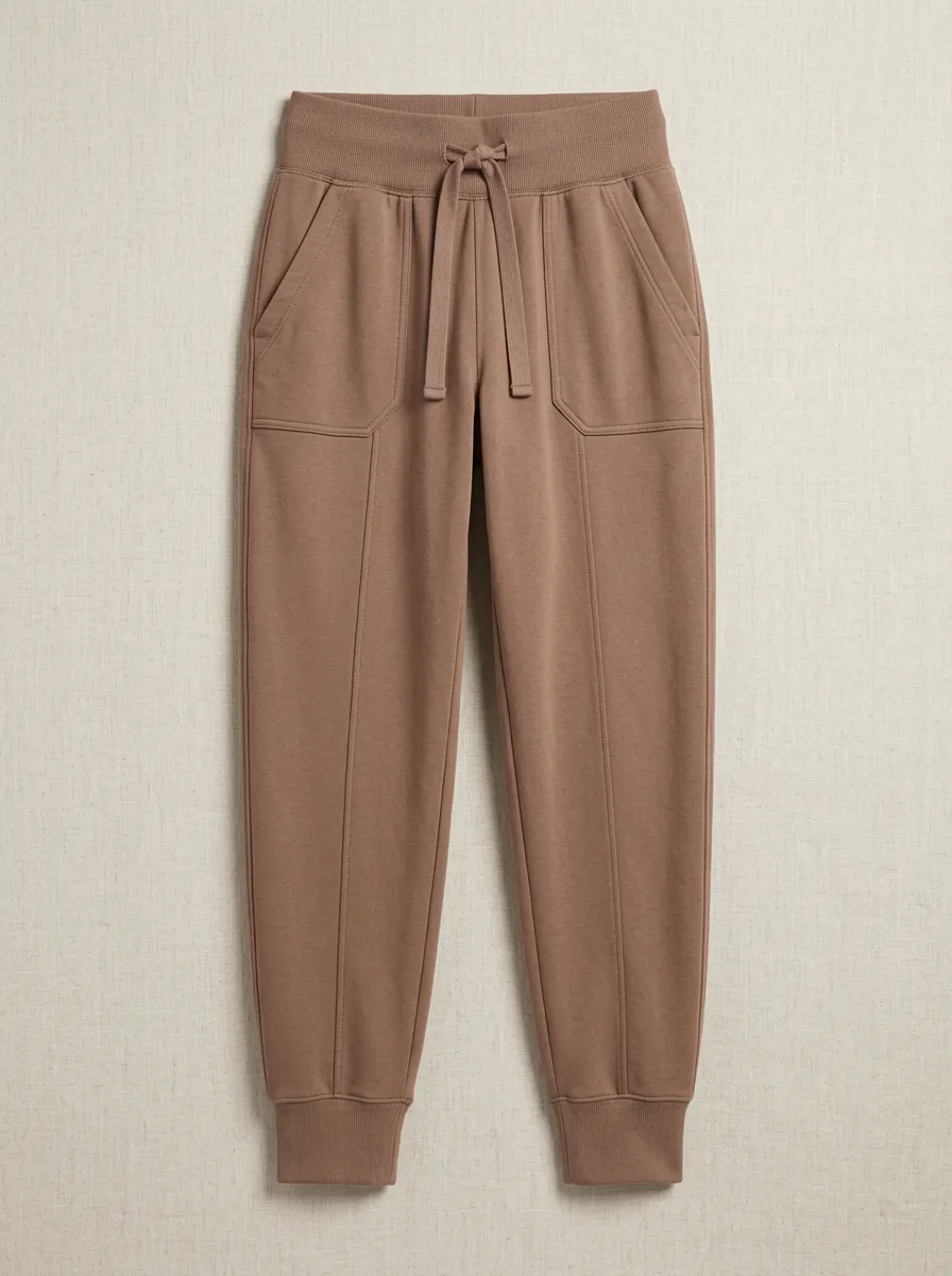 Women's Casual Sporty Brown Drawstring Jogger Pants