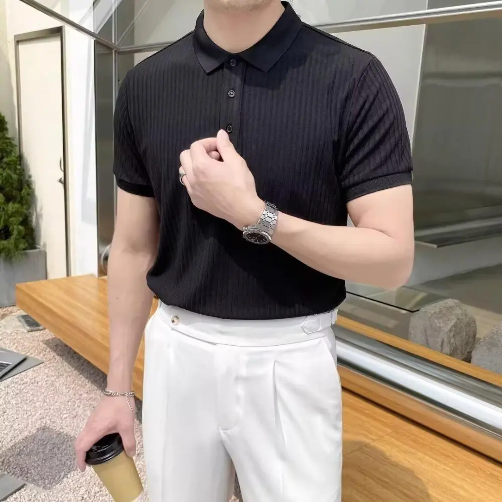 Men’s Textured Slim Fit Polo