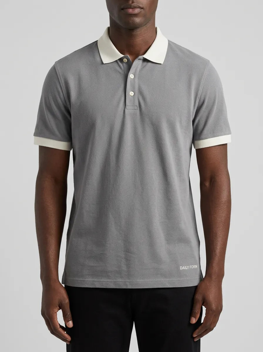 Classic Contrast-Collar Men's Polo Shirt