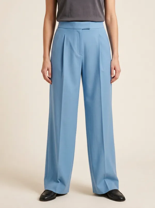 Effortless Pleated High Rise Wide Leg Trousers