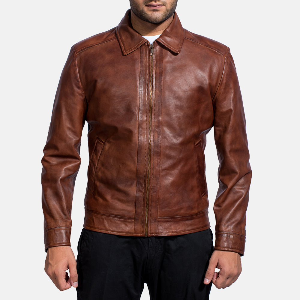 Men's Structured Leather Jacket
