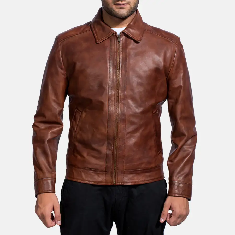 Men's Structured Leather Jacket