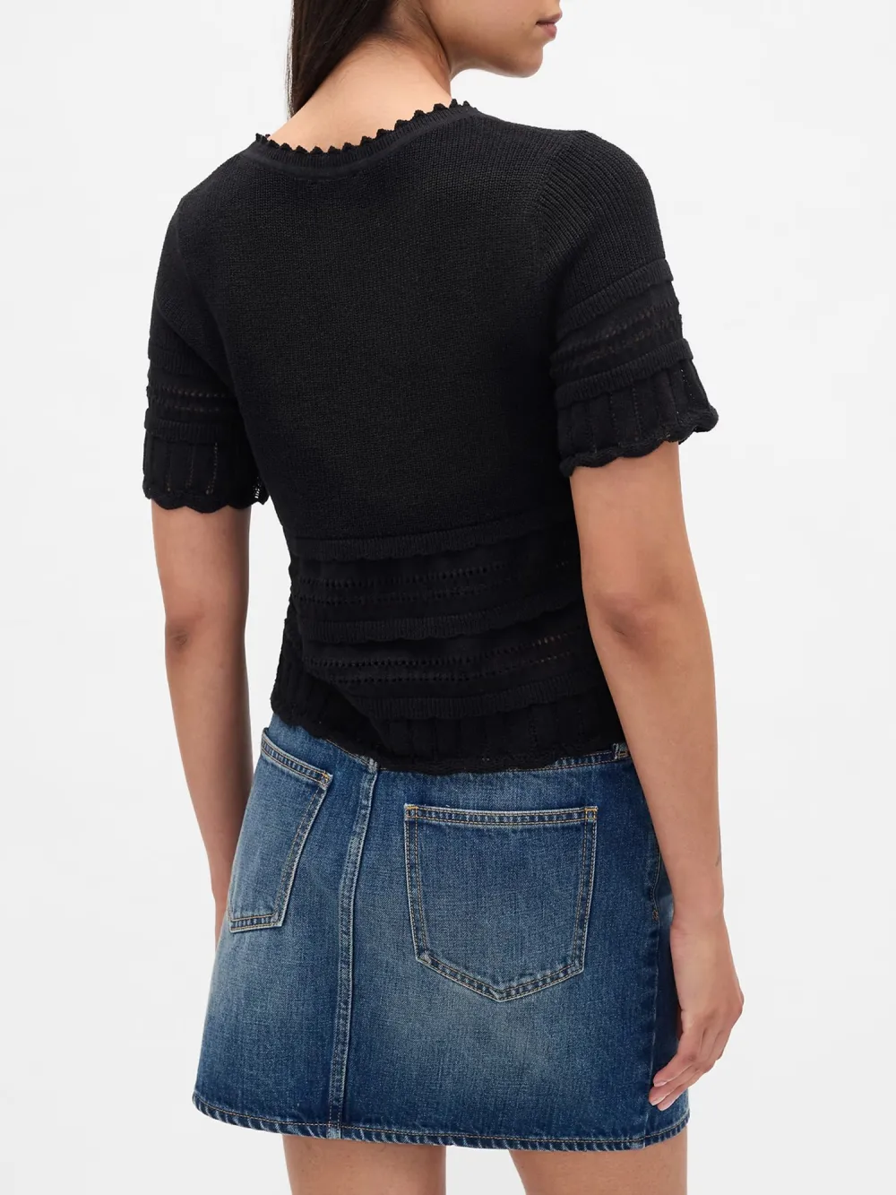 Ribbed Mouth Hollow Sweater
