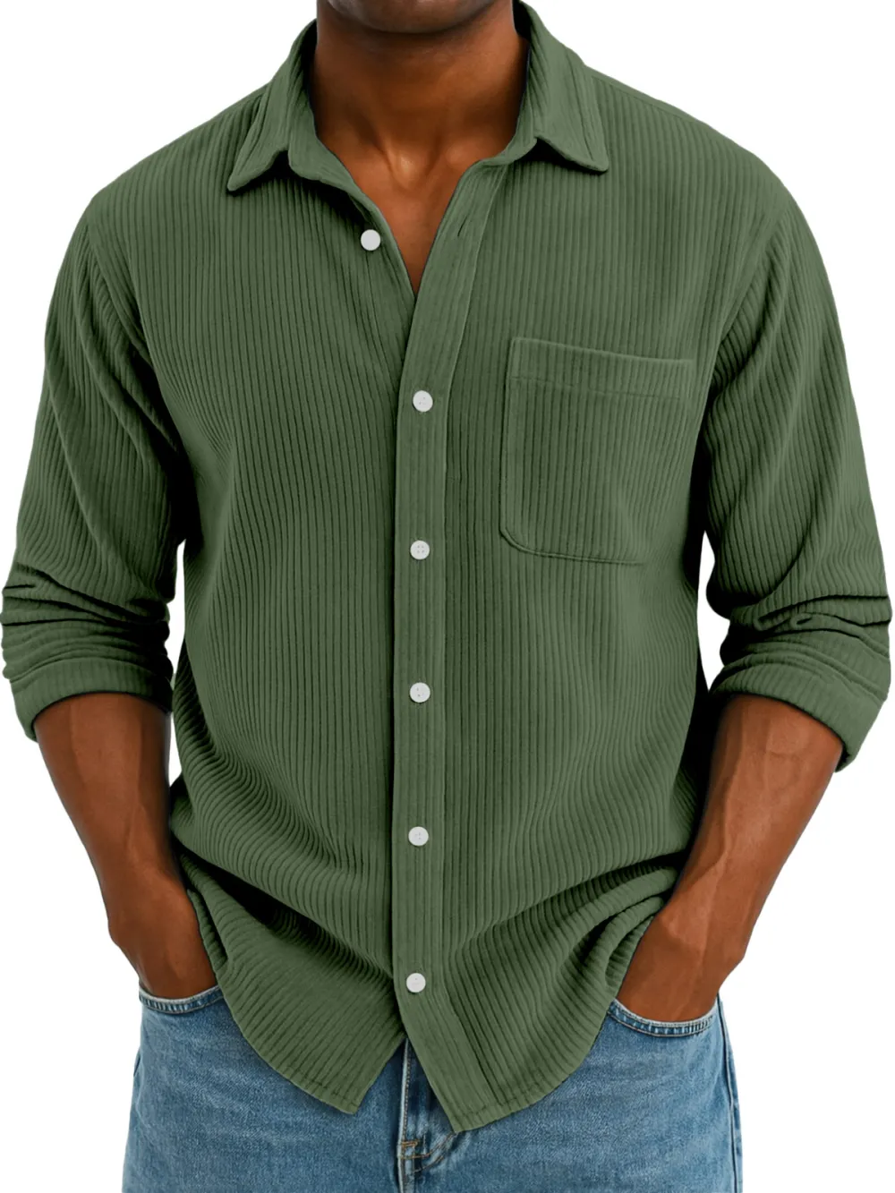 Clean Cut Corduroy Camp Collar Shirt