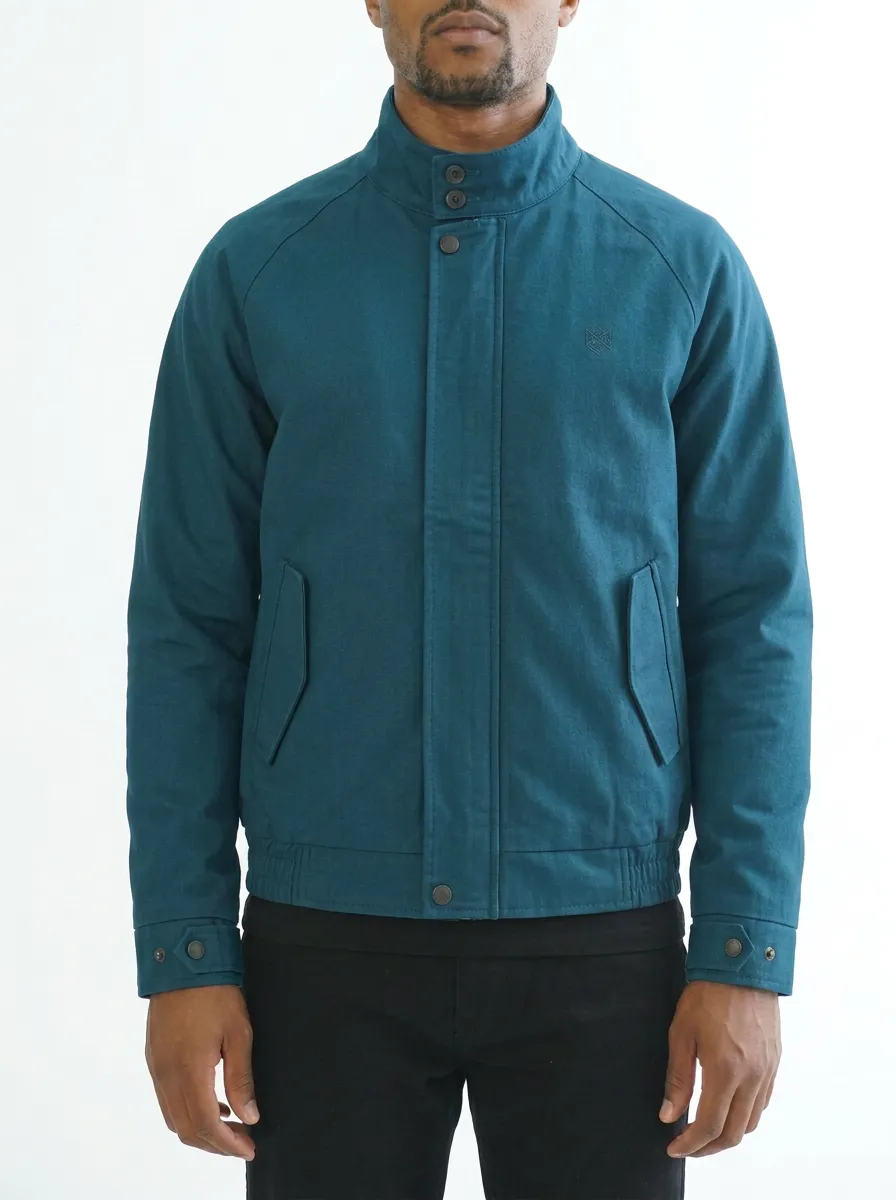 Men's Casual Minimalist Solid Charcoal Stand Collar Jacket