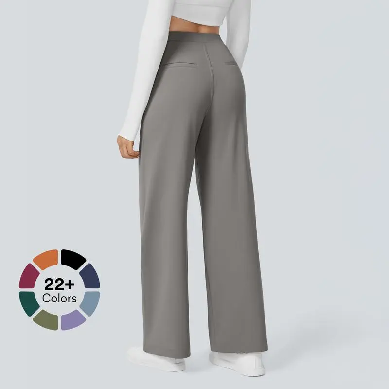2026🔥  High Waisted Pocket Straight Leg Work Pants