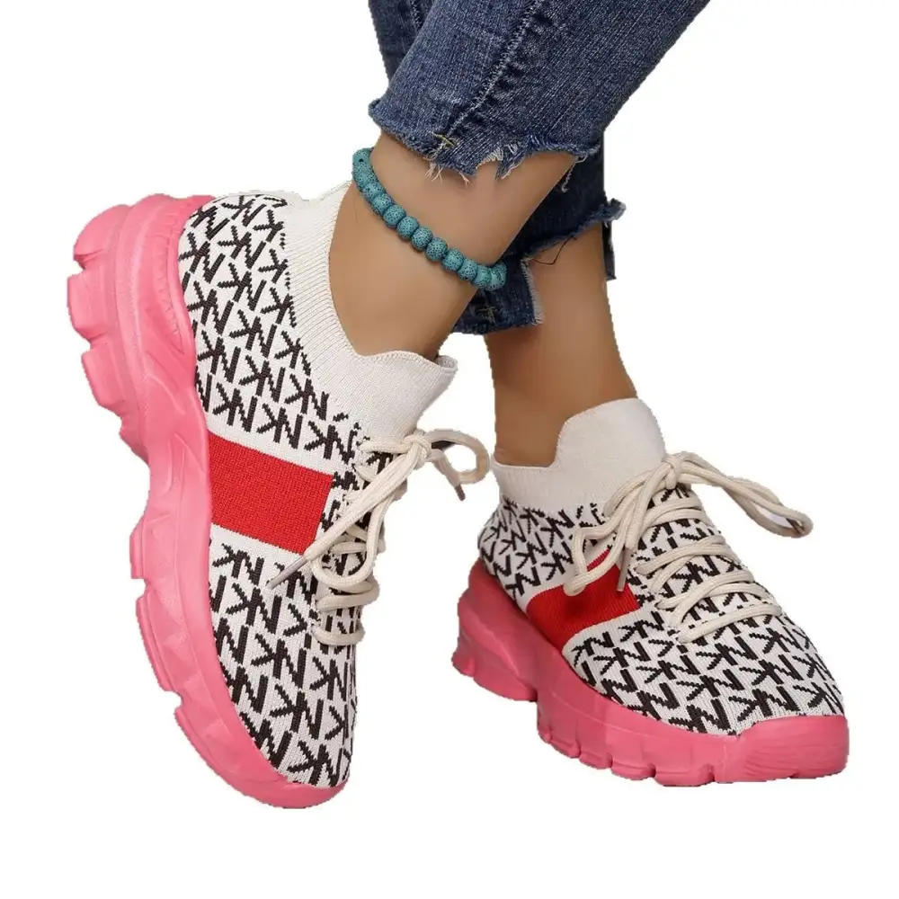 Round Toe Lace-Up Sneakers