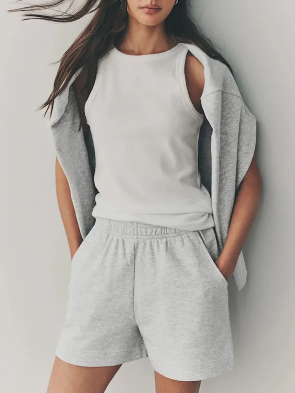 Classic Solid Color Loose Shorts