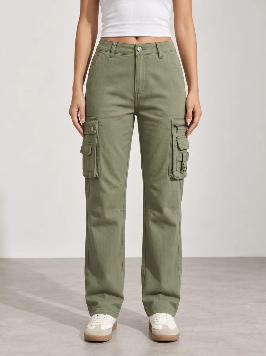 Women's Cargo Utility Focus Straight Multi-Pocket Pants
