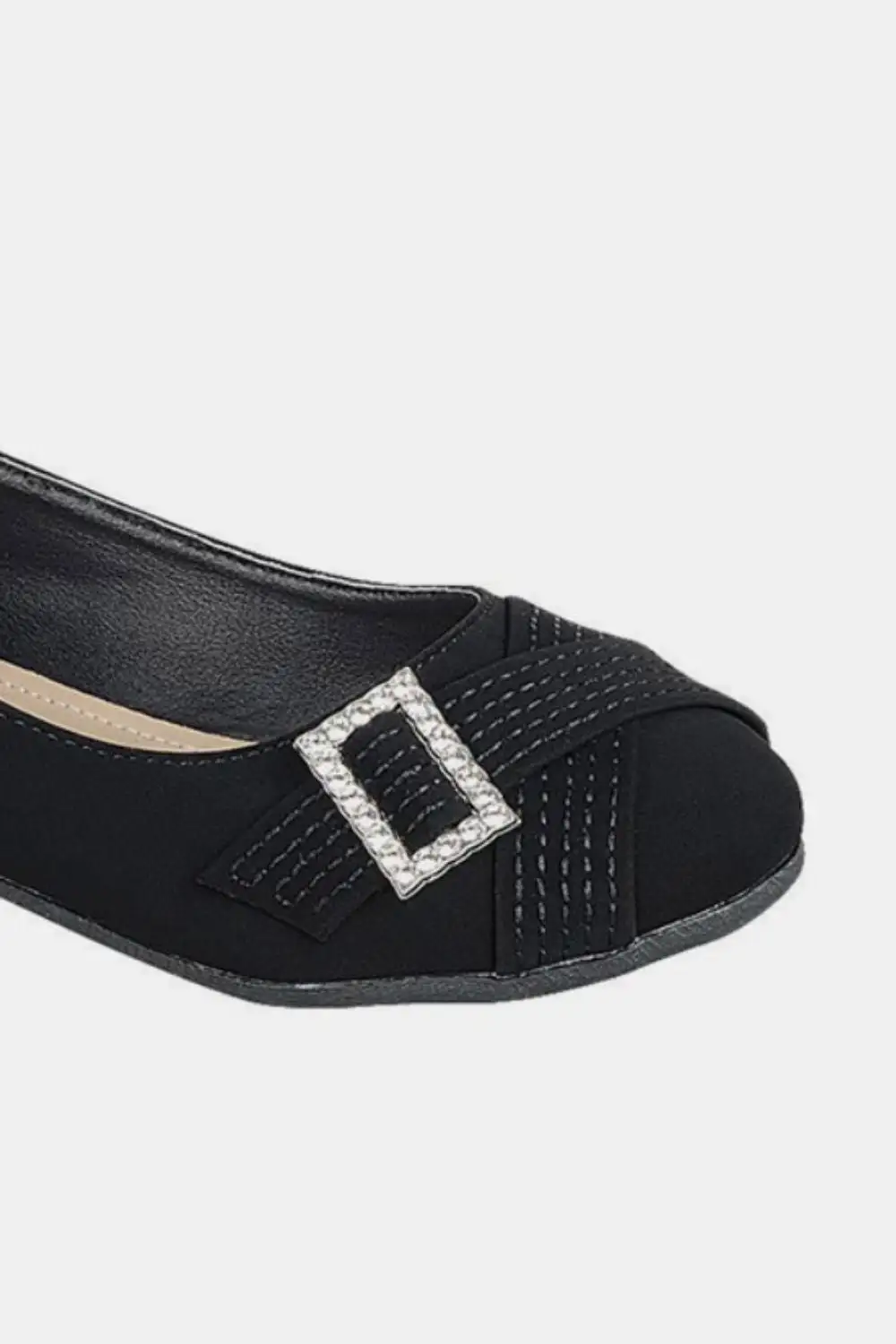 Rhinestone Buckle Flats